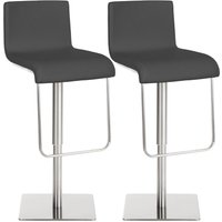 2er Set Barhocker Limon Kunstleder grau edelstahl 2er Set Barhocker Limon Kunstleder grau edelstahl von CLP