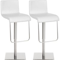 2er Set Barhocker Limon Kunstleder weiß edelstahl 2er Set Barhocker Limon Kunstleder weiß edelstahl von CLP