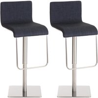 2er Set Barhocker Limon Stoff dunkelgrau edelstahl von CLP