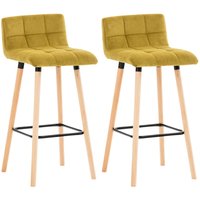 2er Set Barhocker Lincoln Samt gelb von CLP