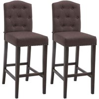 2er Set Barhocker Louise Stoff braun antik von CLP