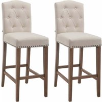 CLP - 2er Set Barhocker Louise Stoff creme antik-hell von CLP
