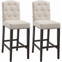 2er Set Barhocker Louise Stoff creme antik von CLP