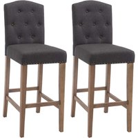 2er Set Barhocker Louise Stoff dunkelgrau antik-hell von CLP