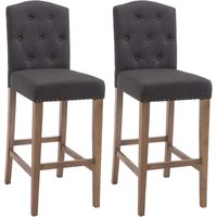 2er Set Barhocker Louise Stoff dunkelgrau antik-hell von CLP