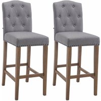 2er Set Barhocker Louise Stoff hellgrau antik-hell 2er Set Barhocker Louise Stoff hellgrau antik-hell von CLP