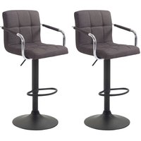 CLP - 2er Set Barhocker Lucy Stoff dunkelgrau schwarz von CLP