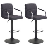 2er Set Barhocker Lucy Stoff schwarz schwarz von CLP