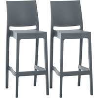 2er Set Barhocker Maya Kunststoff dunkelgrau 2er Set Barhocker Maya Kunststoff dunkelgrau von CLP