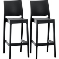 CLP - 2er Set Barhocker Maya Kunststoff schwarz CLP - 2er Set Barhocker Maya Kunststoff schwarz von CLP