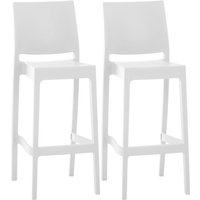 2er Set Barhocker Maya Kunststoff weiß 2er Set Barhocker Maya Kunststoff weiß von CLP
