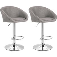 CLP - 2er Set Barhocker Miami Stoff chrom hellgrau CLP - 2er Set Barhocker Miami Stoff chrom hellgrau von CLP
