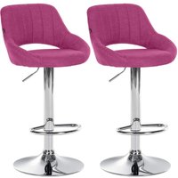 2er Set Barhocker Milet Stoff lila Metall in Chromoptik 2er Set Barhocker Milet Stoff lila Metall in Chromoptik von CLP