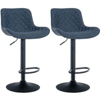 CLP - 2er Set Barhocker Minosa blau Stoff von CLP