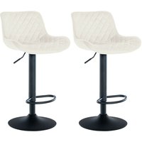2er Set Barhocker Minosa creme Samt 2er Set Barhocker Minosa creme Samt von CLP