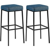 2er Set Barhocker Montreal Stoffbezug blau schwarz von CLP
