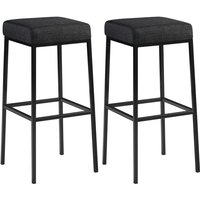 2er Set Barhocker Montreal Stoffbezug dunkelgrau schwarz von CLP
