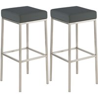 2er Set Barhocker Montreal Kunstlederbezug edelstahl grau 2er Set Barhocker Montreal Kunstlederbezug edelstahl grau von CLP