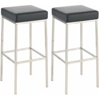 2er Set Barhocker Montreal Kunstlederbezug edelstahl schwarz von CLP