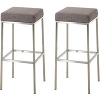 CLP - 2er Set Barhocker Montreal Stoffbezug grau edelstahl CLP - 2er Set Barhocker Montreal Stoffbezug grau edelstahl von CLP