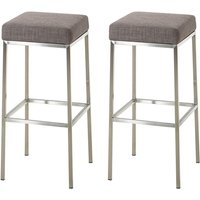 2er Set Barhocker Montreal Stoffbezug grau edelstahl von CLP
