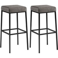 2er Set Barhocker Montreal Stoffbezug grau schwarz 2er Set Barhocker Montreal Stoffbezug grau schwarz von CLP