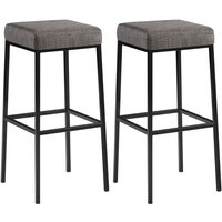 2er Set Barhocker Montreal Stoffbezug grau schwarz von CLP