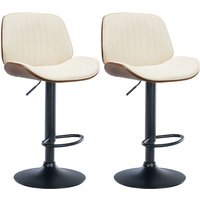 2er Set Barhocker Nova Kunstleder walnuss/creme von CLP