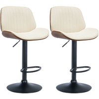 2er Set Barhocker Nova Kunstleder walnuss/creme 2er Set Barhocker Nova Kunstleder walnuss/creme von CLP