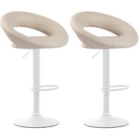2er Set Barhocker Olinda Kunstleder creme weiß 2er Set Barhocker Olinda Kunstleder creme weiß von CLP