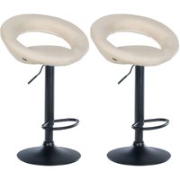 2er Set Barhocker Olinda Stoff creme schwarz 2er Set Barhocker Olinda Stoff creme schwarz von CLP