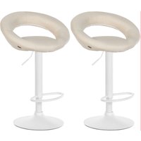 2er Set Barhocker Olinda Stoff creme weiß 2er Set Barhocker Olinda Stoff creme weiß von CLP