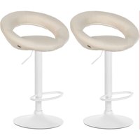 2er Set Barhocker Olinda Stoff creme weiß von CLP