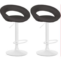 2er Set Barhocker Olinda Stoff dunkelgrau weiß 2er Set Barhocker Olinda Stoff dunkelgrau weiß von CLP