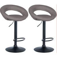 CLP - 2er Set Barhocker Olinda Stoff grau schwarz CLP - 2er Set Barhocker Olinda Stoff grau schwarz von CLP