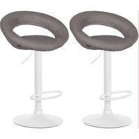 CLP - 2er Set Barhocker Olinda Stoff grau weiß von CLP