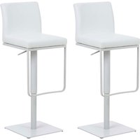 2er Set Barhocker Panama Kunstleder weiß weiß 2er Set Barhocker Panama Kunstleder weiß weiß von CLP