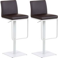 2er Set Barhocker Panama Kunstlederbezug braun weiß 2er Set Barhocker Panama Kunstlederbezug braun weiß von CLP