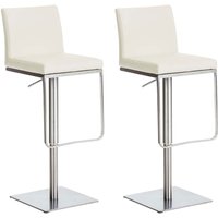 CLP - 2er Set Barhocker Panama Kunstlederbezug creme edelstahl von CLP