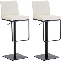 CLP - 2er Set Barhocker Panama Kunstlederbezug creme schwarz von CLP