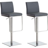 2er Set Barhocker Panama Kunstlederbezug grau edelstahl 2er Set Barhocker Panama Kunstlederbezug grau edelstahl von CLP
