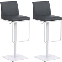 2er Set Barhocker Panama Kunstlederbezug grau weiß 2er Set Barhocker Panama Kunstlederbezug grau weiß von CLP