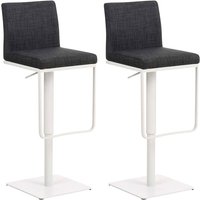 2er Set Barhocker Panama Stoffbezug dunkelgrau weiß von CLP