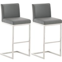 2er Set Edelstahl Barhocker Paros grau 2er Set Edelstahl Barhocker Paros grau von CLP