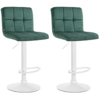 2er Set Barhocker Peru Samt grün weiß 2er Set Barhocker Peru Samt grün weiß von CLP
