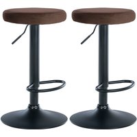 2er Set Barhocker Ponte Samt braun Metall matt schwarz von CLP