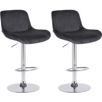 2er Set Barhocker Solon Chrom schwarz Samt 2er Set Barhocker Solon Chrom schwarz Samt von CLP
