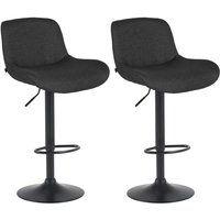 2er Set Barhocker Solon Schwarz schwarz Stoff 2er Set Barhocker Solon Schwarz schwarz Stoff von CLP