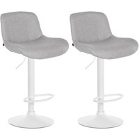 2er Set Barhocker Solon Weiß hellgrau Stoff 2er Set Barhocker Solon Weiß hellgrau Stoff von CLP
