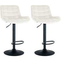 CLP - 2er Set Barhocker Tover creme Samt von CLP